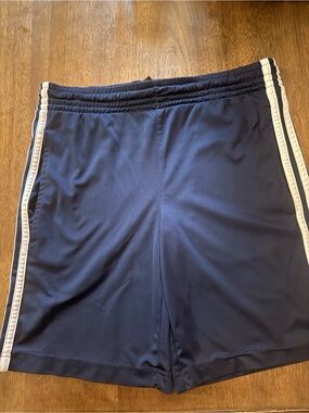 Adidas Girls Navy Blue 3 Stripe Athletic Shorts Size 8